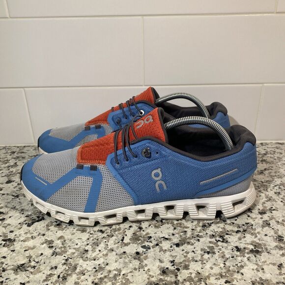 On Running Other - On Cloud 5 Men's 11 Push Running Sneaker Shoes Niagara Chambray Blue Orange